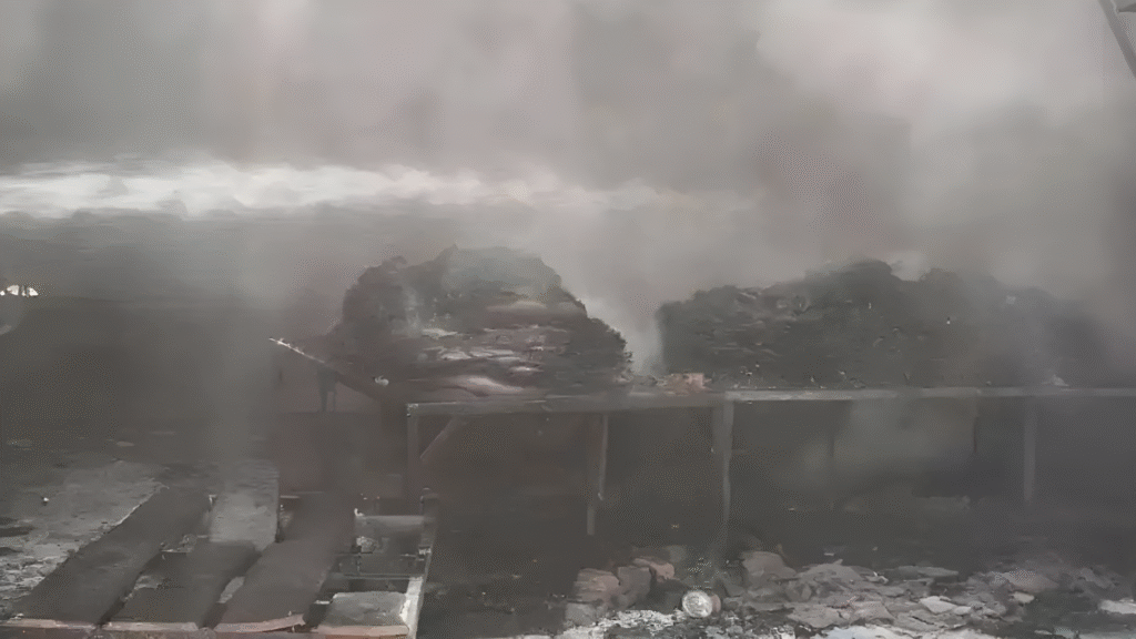 Fire Destroys Leather Stock at Jajmau Tannery as Short Circuit Sparks Blaze