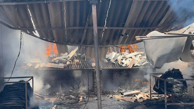 Fire Breaks Out in Jajmau Tannery