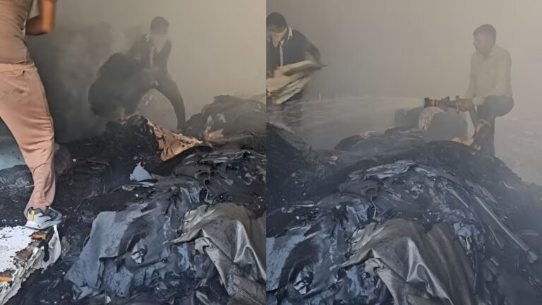 Massive Fire Breaks Out at Leather Factory in Haryana’s Karnal District