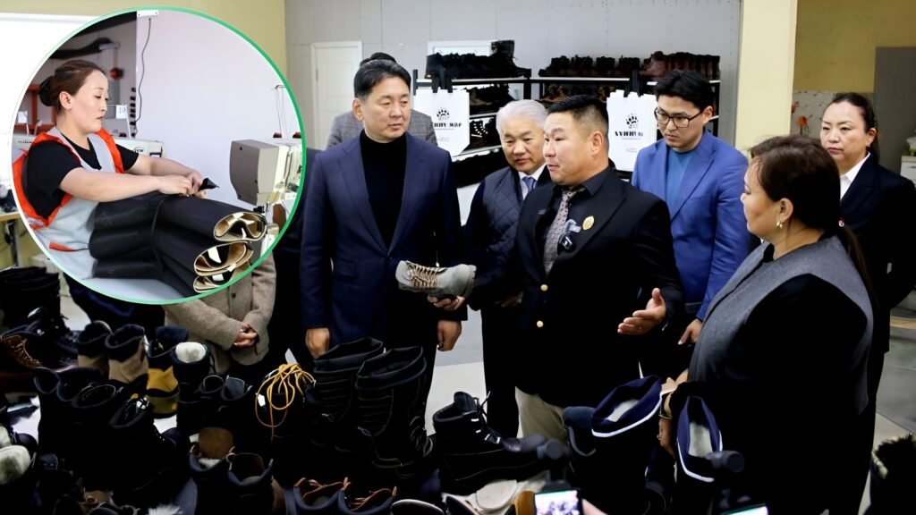 Mongolian President Khurelsukh Reviews Leather and Footwear Industry Progress in Darkhan Under White Gold Program