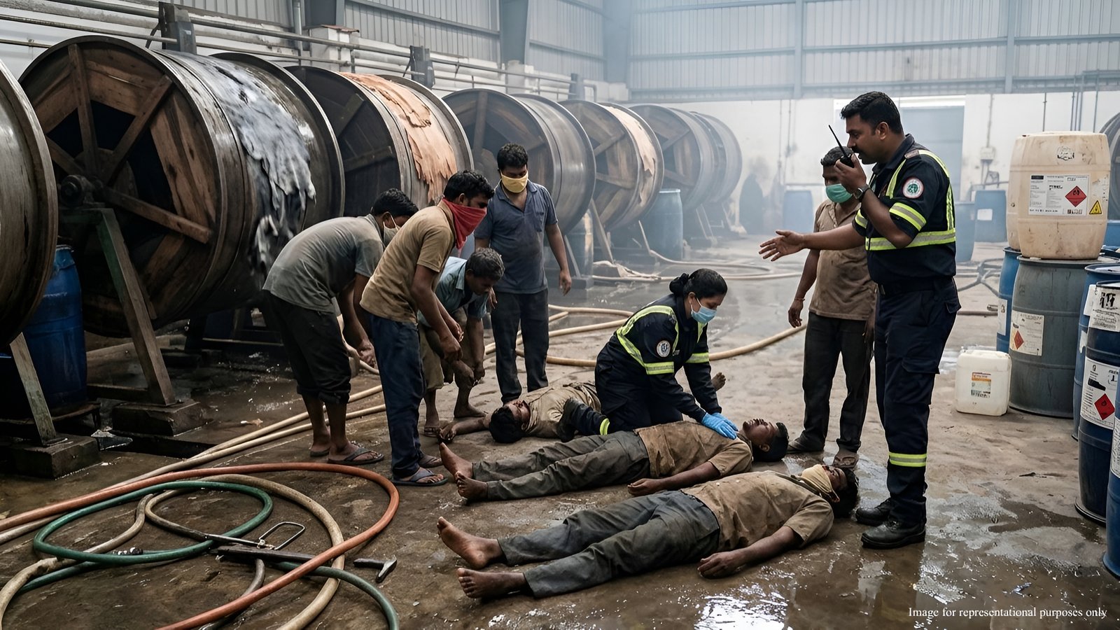 Three Tannery Workers Collapse After Inhaling Toxic Gas at a Tannery in Vaniyambadi